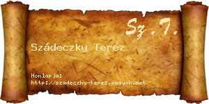 Szádeczky Teréz névjegykártya