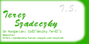 terez szadeczky business card